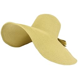 UPF 50+ Sun Beach Hat Floppy 7" Shapeable Brim Natural Beige