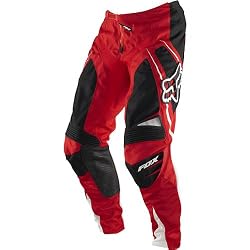 Fox Racing 360 Race Men's Dirt Bike Motorcycle Pants w/ Free B&F Heart Sticker Bundle - Bright Red