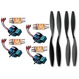 Combo 2 Pair 12x4.5 Counter Rotating Propellers, 4 CC 25A ESCs + 4 Himax 2812-0650... by Draganfly Innovations Inc.