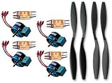 Combo 2 Pair 12x4.5 Counter Rotating Propellers, 4 CC 25A ESCs + 4 Himax 2812-0650 Brushless Motors