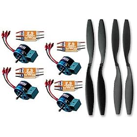 Combo 2 Pair 12x4.5 Counter Rotating Propellers, 4 CC 25A ESCs + 4 Himax 2812-0650... from Electronic Speed Controls Airplane