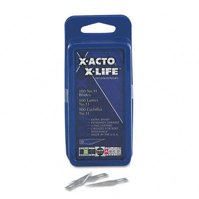 X-Acto X611 #11 Blades for X-Acto Knives, Bulk Pack, 100 Blades per Box