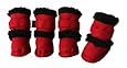 Pet Life Shearling "Duggz" Dog Boots in Red & Black - X-Small