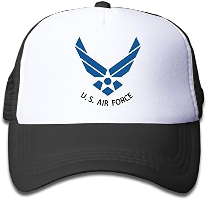 Adjustable U.S. Air Force Logo Kids Mesh Snapback Cap Black