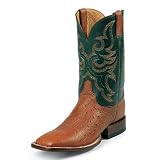 Mens JUSTIN OSTRICH Cowboy Boots Casual GREEN BROWN (Size Run 8 - 13 B D EE) SPR-SUM FAL-WIN by Justin