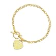 14K Yellow Gold Bracelet With Heart Charm - 7.25 inches