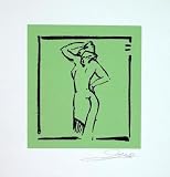 HOT STUFF – LIGHT GREEN – HAND SIGNED OPEN SERIGRAPH ALFRED GOCKEL 13×14