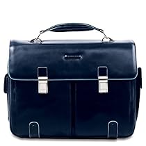 Piquadro Leather Case with 2 Front External Pockets, Dark Blue, One Size
