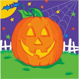 Happy Jack Pumpkin Halloween Theme Napkins - 24cnt