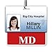 MD Badge Buddy - Heavy Duty Horizontal Badge Buddies for Doctors of Medicine - Spill & Tear Proof Cards - 2 Sided USA Printed Quick Role Identifier ID Tag Backer by Specialist ID