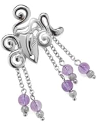Zandra Rhodes 925 Silver Manhattan Lady Amethyst Brooch