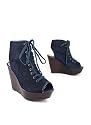 Lace-Up Denim Wedge