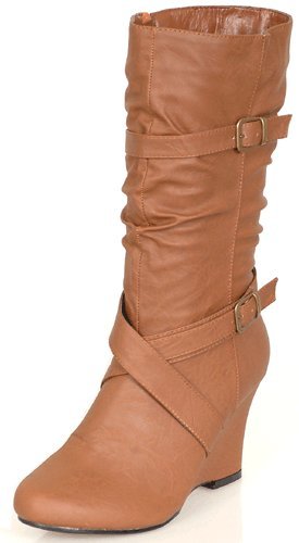 Wedge Women's Beige Designer Fashion Boots