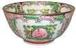 Oriental Rose Medallion 4.5" Bowl - Hand Painted, Set of 2