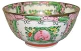 Oriental Rose Medallion 4.5 Bowl - Hand Painted, Set of 2
