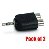 iMBAPrice® 2 RCA Female to 1 3.5mm Stereo Adapter [2 Pack]