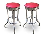 2 24" Glitter Pink Vinyl Specialty / Custom Barstools Set