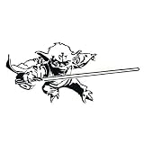Star Wars Yoda Rub-on Sticker ~ Black Jedi YODA Rub-on Car Window Sticker