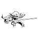 Star Wars Yoda Rub-on Sticker ~ Black Jedi YODA Rub-on Car Window Sticker