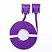 DTECH Flat VGA to VGA Cable 15ft Male to Male SVGA Cord Ultra Slim for Computer Monitor Projector (Purple, 15 Feet)
