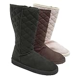 Bamboo by Journee Quilted Faux Suede Boots