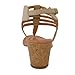 Twisted Women's Riley Faux Suede Cutout Gladiator T-strap Low Wedge Sandal with Rhinestones
