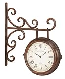 Double Sided Roman Numeral Antique Style Wall Clock