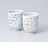 綿花紋　湯呑（大・小セット）　　【千茶 有田焼】