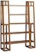 Walnut Finish Lighted 5-Shelf Etagere