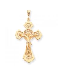 10k Yellow Gold Crucifix Charm - Religious Jewelry