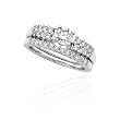 14K White Gold 1 ct. Diamond Bridal Engagement Set