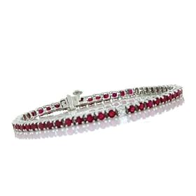 5.27ct Ruby Bracelet in 14Kt White Gold by