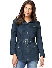 Indigo Collection Pure Cotton Belted Waxy Coat