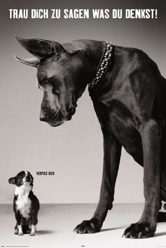 Produkt-Bild: Empire 392107 Hunde - Trau dich was zu sagen - Tier-Poster schwarz-weiss Foto - Gr&ouml;sse 61 x 91.5 cm