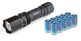 D2 50007 Super Bright Flashligt with Cree P4 LED + 10 pcs CR123A 1300mah batteries