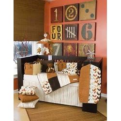Latte Crib Bedding, 5 piece set with Diaper Stacker by Glenna Jean by Glenna Jean