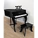 Black Childs Wood Toy Grand Piano with Bench Kids Piano 30 Key