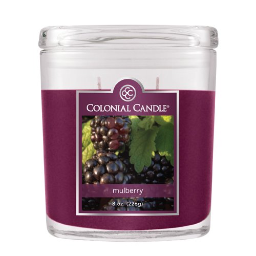 Colonial Candle 8-Ounce Scented Oval Jar Candle, Mulberry