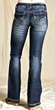Wallflower Junior Luscious Curvy Bootcut Jeans in Dark Sandblast Wash