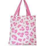 Cotton Fashion Shopper Bag Leopard / Animal Print Pink & Whiteby Minerva Collection