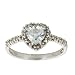 10k White Gold Heart Shaped Aquamarine and Diamond Ring