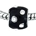 Pandora Bead & Bracelet Fit - Black Enamel With Austrian Crystals European Charm Beads