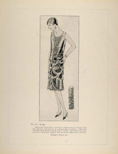 1926 Print Art Deco French Fashion Evening Dress Goupy - Original Print