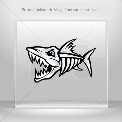 Sticker Decal Fish Bone Fishing Attack Tablet Vehicle Weatherproof Garage car Bicycles 0500 W898X