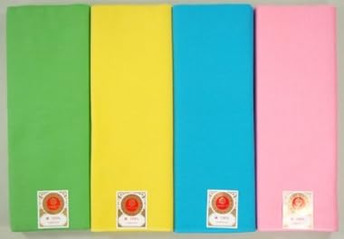 カラー新モス(新毛斯)9色　黄緑色、黄色、青色、ピンク、黒、紫、紅梅、オレンジ、濃紺　一反10m(約)　お祭りや裏地に　色晒