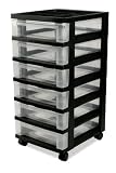 6 Drawer Chest with Compartment Top (Black) (26.188