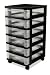 6 Drawer Chest with Compartment Top (Black) (26.188"H x 12.125"W x 14.375"D)