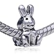 Pandora Style Bead Cute Sitting Rabbit European Charm Bead Fits Pandora Bracelet