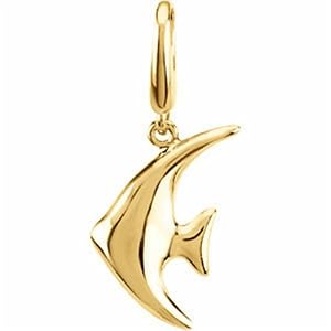Yellow Gold Angel Fish Charm