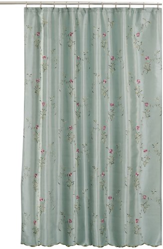 Maytex Vanessa Fabric Shower Curtain Aqua